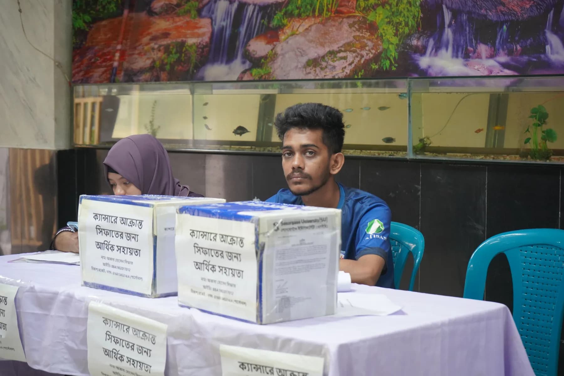 Student working in the Sonargaon University library